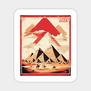 Pyramids of Giza Egypt Vintage Poster Tourism 2 Magnet