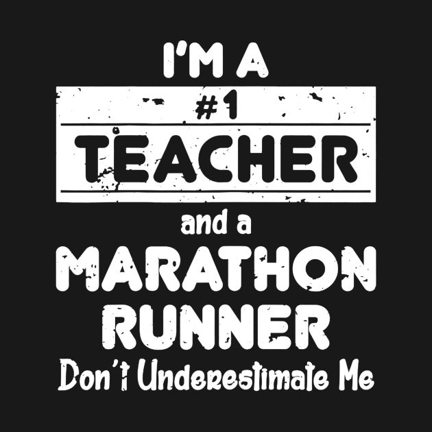 Womens Funny Teacher Apparel Great Perfect Marathon Runner gift by Alison Cloy