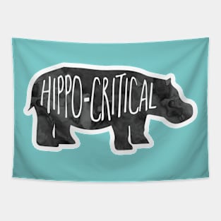 HIPPOcritical - Funny hippo Pun Tapestry