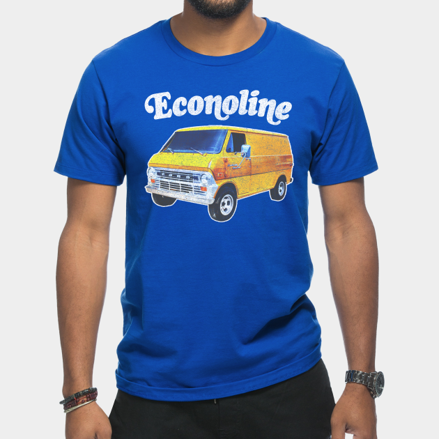 1970s Custom Econoline Van / Faded Thrift Style Retro Design - Econoline Van - T-Shirt