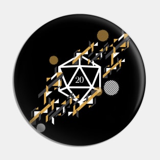 Abstract D20 Dice Tabletop Role-Playing Game Pin