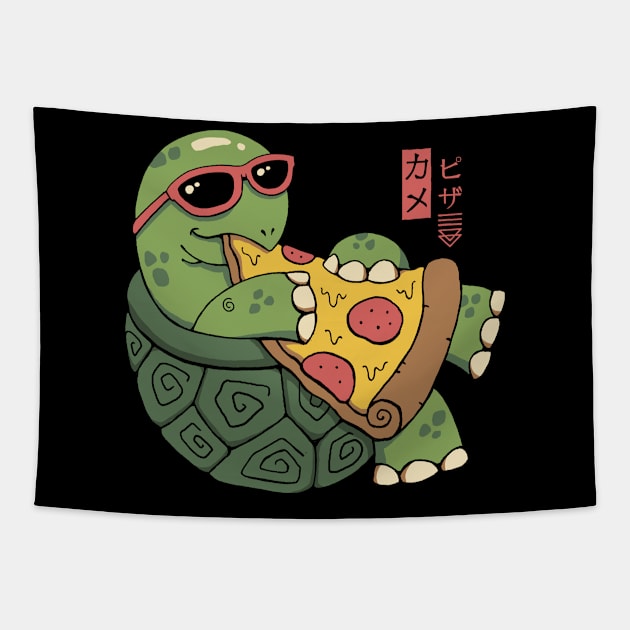 Pizza Turtle Tapestry by Vincent Trinidad Art