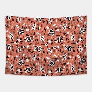 Snakes and Leaves Pink Version Tapestry