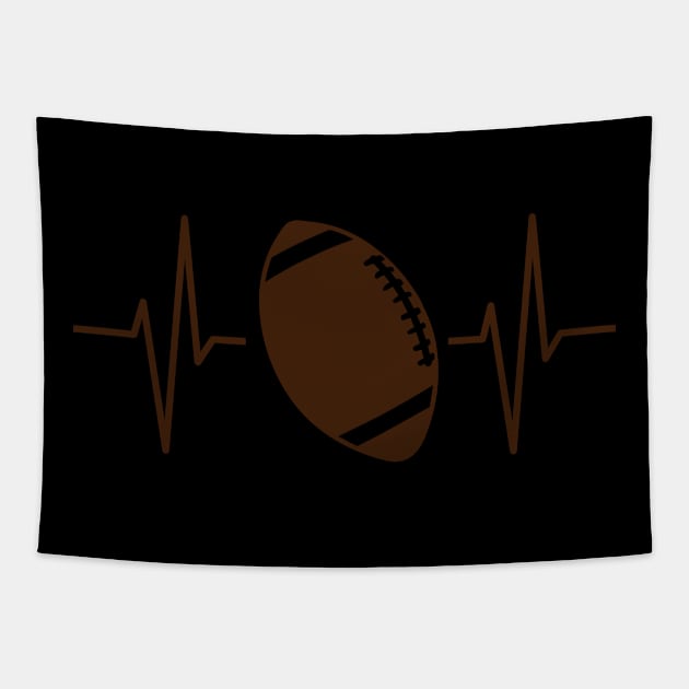 Football Heartbeat Football Player Gift Tapestry by StacysCellar