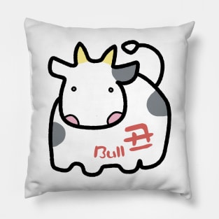 Chinese Zodiac Bull Doodle Art Pillow