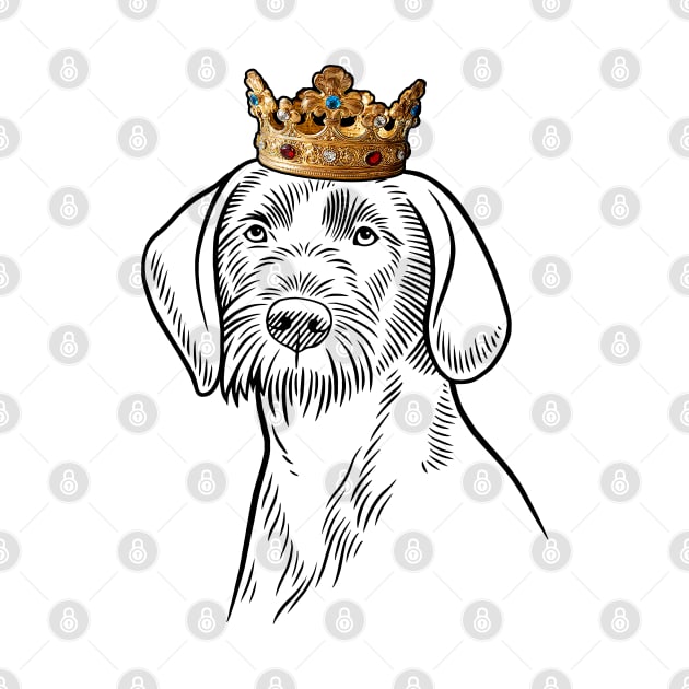 Wirehaired Pointing Griffon Dog King Queen Wearing Crown by millersye