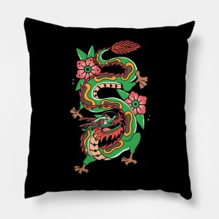 Beautiful flower dragon by kuh Pillow