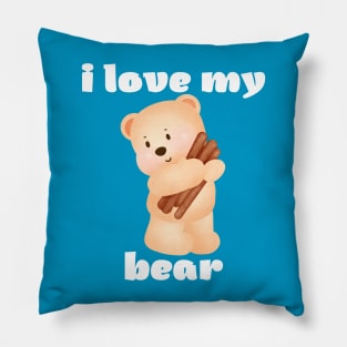 i love my bear Pillow