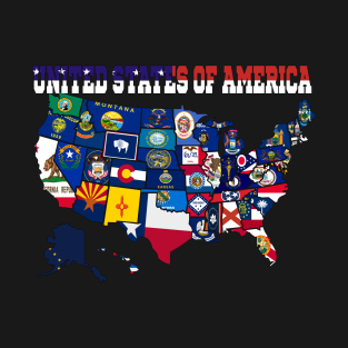 The United States of America 50 States Flags T-Shirt