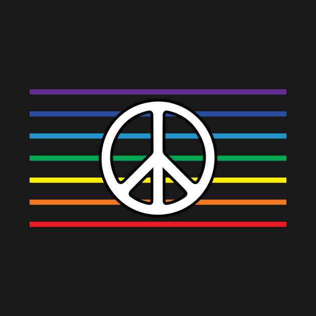 Rainbow Peace Sign Flag Symbol by LucentJourneys