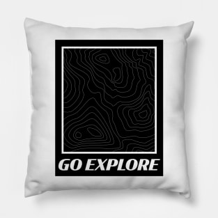 Go Explore Topographic Adventure Map Pillow