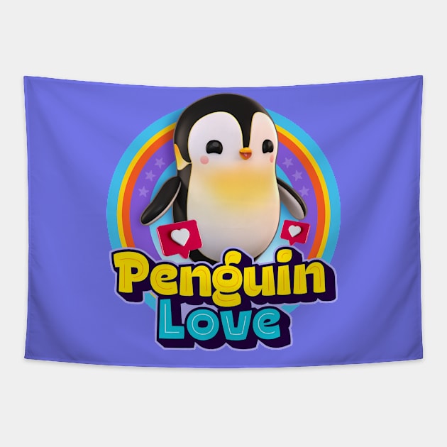 Penguin love Tapestry by Puppy & cute