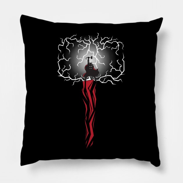 Might of Mjolnir Pillow by normannazar