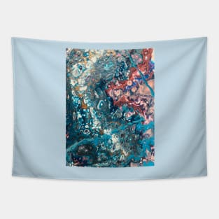 Multicolor festival pouring abstract paint Tapestry