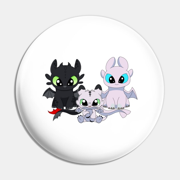 Fury family with baby girl dragon, toothless dragon mama, parents gift Pin by PrimeStore