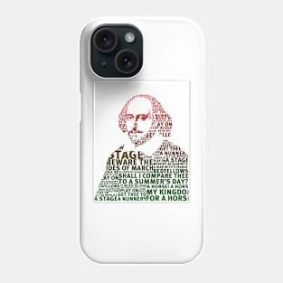 shakespeare green red gradient design Phone Case