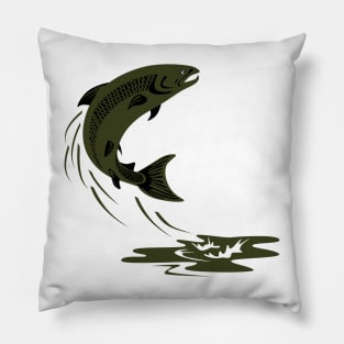 Speckled Trout  Jumping Retro Pillow