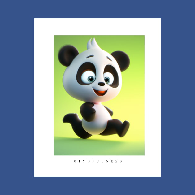 Mindfulness Panda Bear 3D Digital Art by Karen Ankh Custom T-Shirts & Accessories