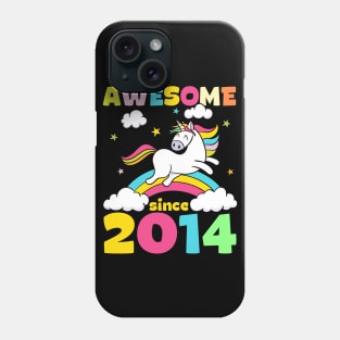 Cute Awesome Unicorn Since 2014 Funny Gift Phone Case