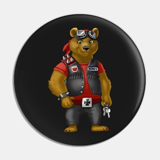 Bear biker Pin