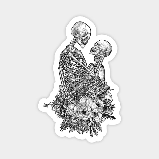 Skeleton Love Magnet by JumoArt