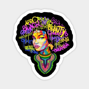 Dashiki Melanin Afro Woman T-Shirt Magnet