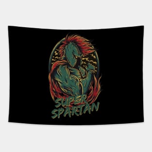 Super Spartan Artwork Warrior Michigan State Tapestry