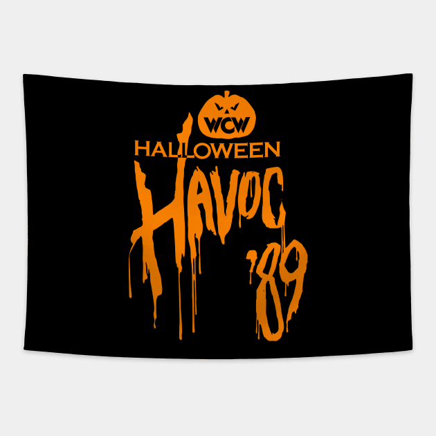 WCW Halloween Havoc 89 Orange Tapestry by Authentic Vintage Designs