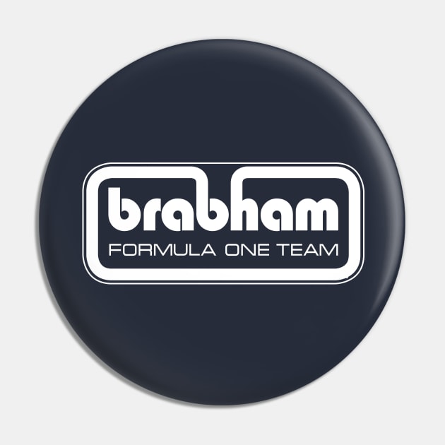 Brabham Formula One Team logo 1973/4 - white print Pin by retropetrol