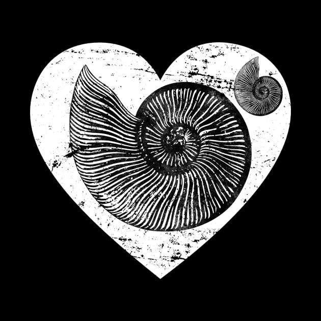 Fossilized Ammonite Heart Love Shell Archaeology Teacher Gift by roarr