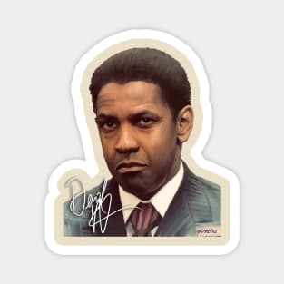 Denzel Washington Signed Portrait Magnet