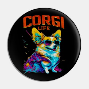 Cute Cool Corgi Life Dog Lover Pin