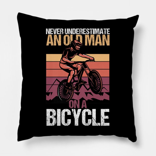 Never Underestimate An Old Guy With A Bicycle Pillow by rhazi mode plagget