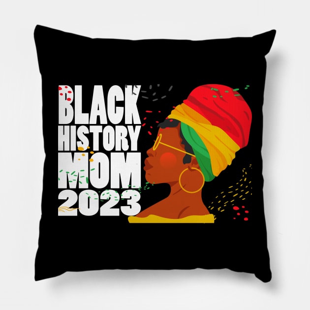 BLACK HISTORY MOM 2023 Pillow by HassibDesign