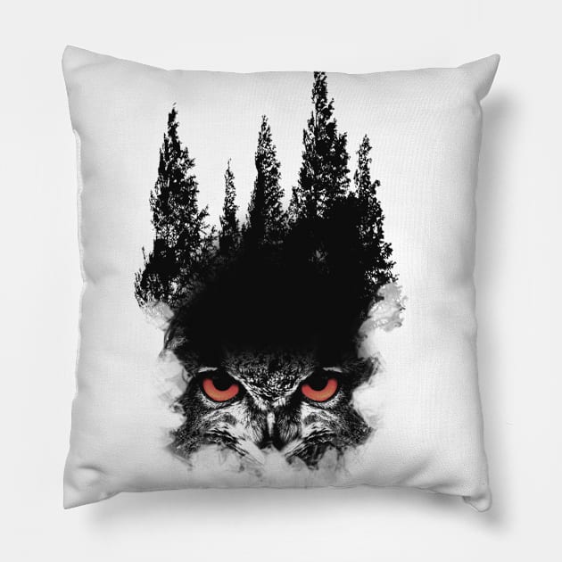 Owl Forest Pillow by maxha