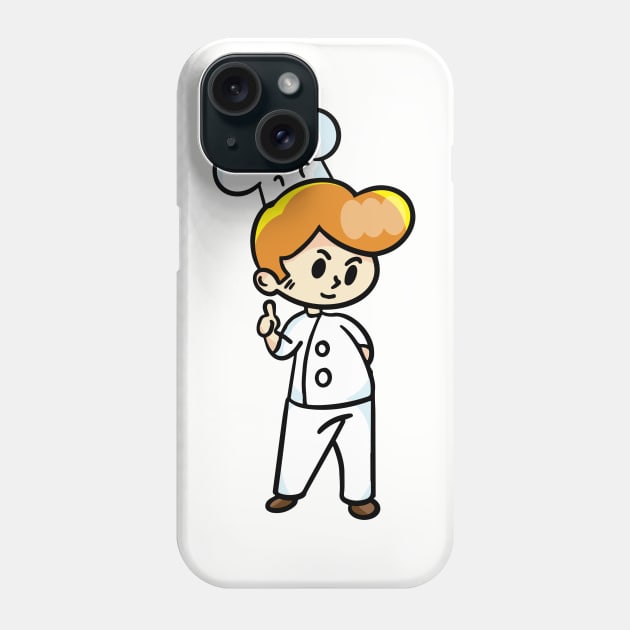 chef cartoon character  drawing design Phone Case by Sabai Art