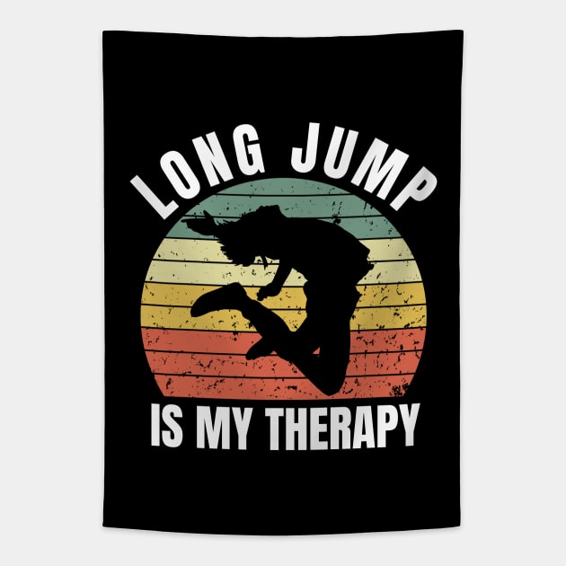 Long Jump Funny Tapestry by footballomatic