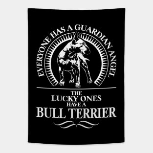 English Bull Terrier Guardian Angel dog sayings Tapestry