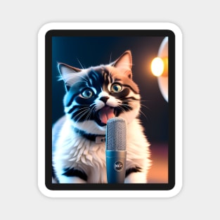 Singing Cat - Modern Digital Art Magnet