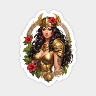 Penthesilea Amazonian warrior queen retro vintage floral design Magnet