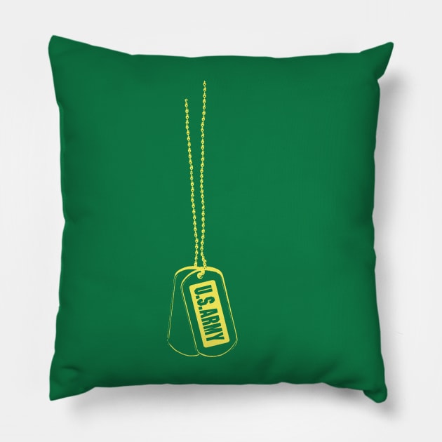 Army Dog Tags Pillow by Pastime Pros