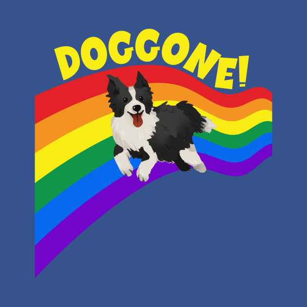 Gay pride border collie doggone dog by Antzyzzz
