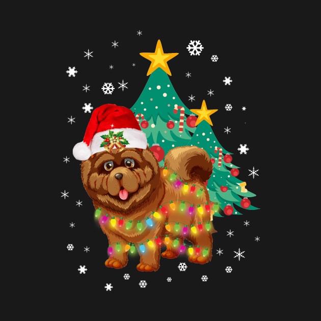 Christmas Lights Chow Chow Dog by Sinclairmccallsavd