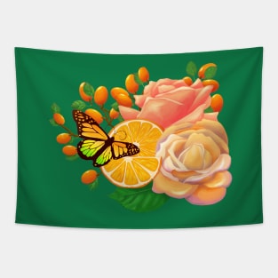 Full Bloom | Butterfly loves oranges Tapestry