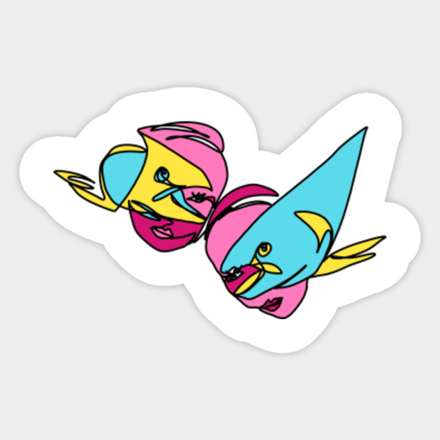 Abstract Fish Abstract Art Sticker Teepublic