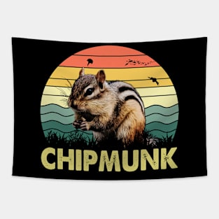 Urban Wildlife Whispers Chipmunk Elegance, Stylish Tee for Admirers Tapestry