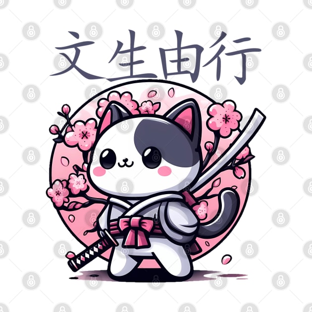 defiant cat katana sakura pink by IA.PICTURE