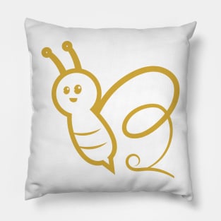 B initials in bee shape logo and vector icon Pillow