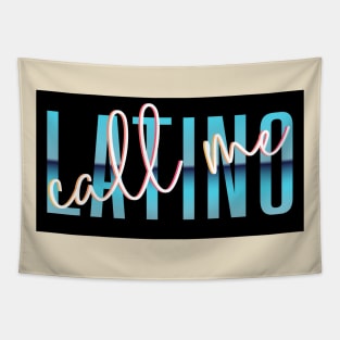 Call Me Latino '80s Retro Metallic Gradient Signature Font Design Black Background - see my store for the other versions! Tapestry