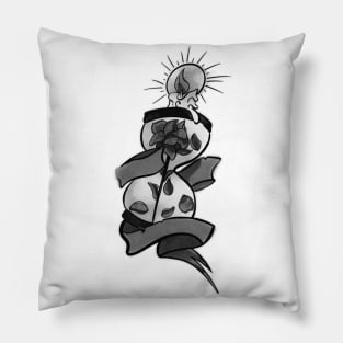 Time Petals - B&W Pillow